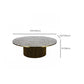 Clear Glam Metal Single Round Pedestal Coffee Cocktail Table