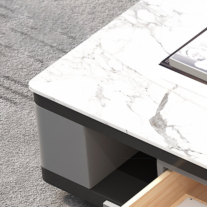 Tavolo da cocktail al top in marmo contemporaneo bianco con spazio