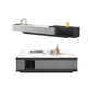 White Contemporary Marble Top Coffee Cocktail Table with Storage