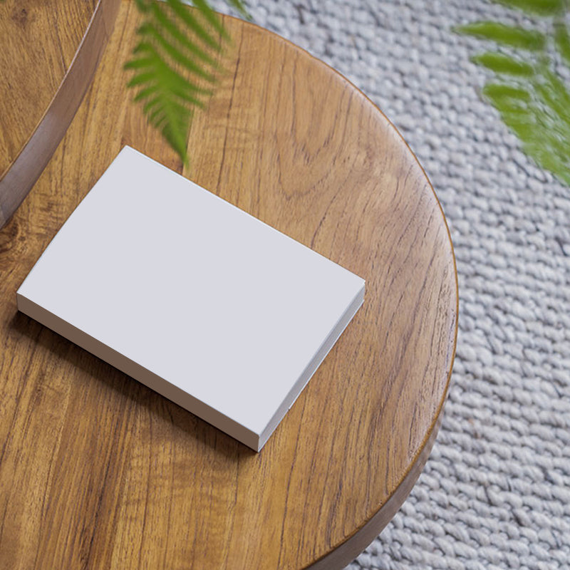 コンテンポラリー4脚ブラウンソリッドウッドラウンドコーヒーカクテルテーブル