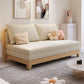 37.4" Wide Futon Sofa Bed with Upholstered Foldable Wood Contemporary Beige