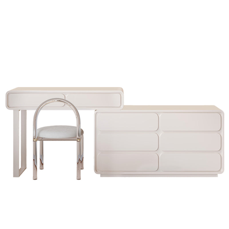 Moderne avec un tiroir en bois à chambre éclairée de maquillage miroir