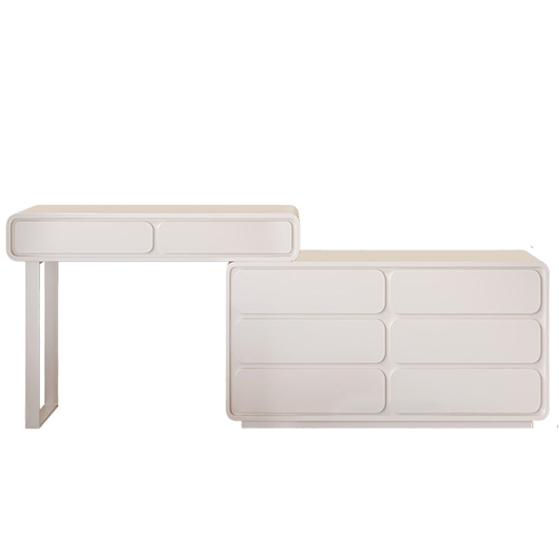 Moderne avec un tiroir en bois à chambre éclairée de maquillage miroir