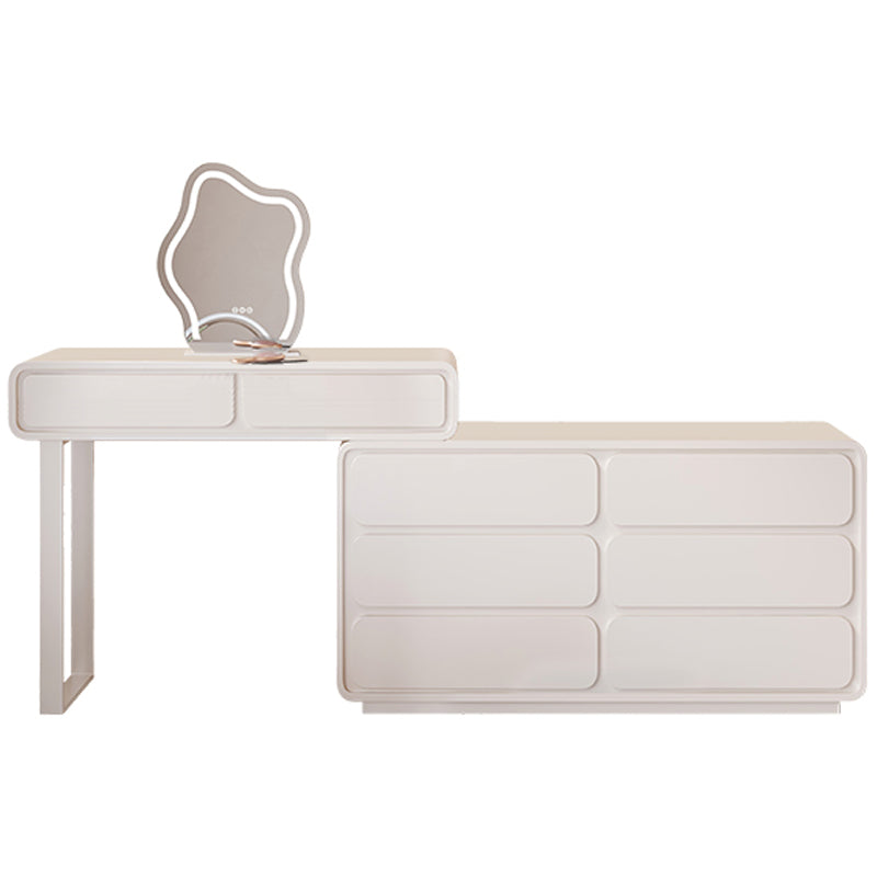 Moderne avec un tiroir en bois à chambre éclairée de maquillage miroir