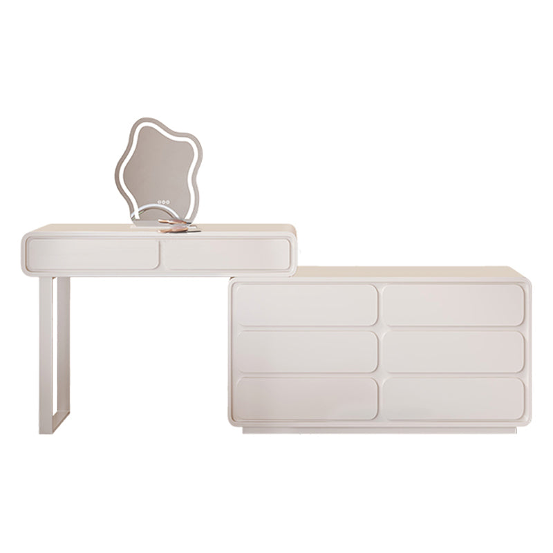 Moderne avec un tiroir en bois à chambre éclairée de maquillage miroir