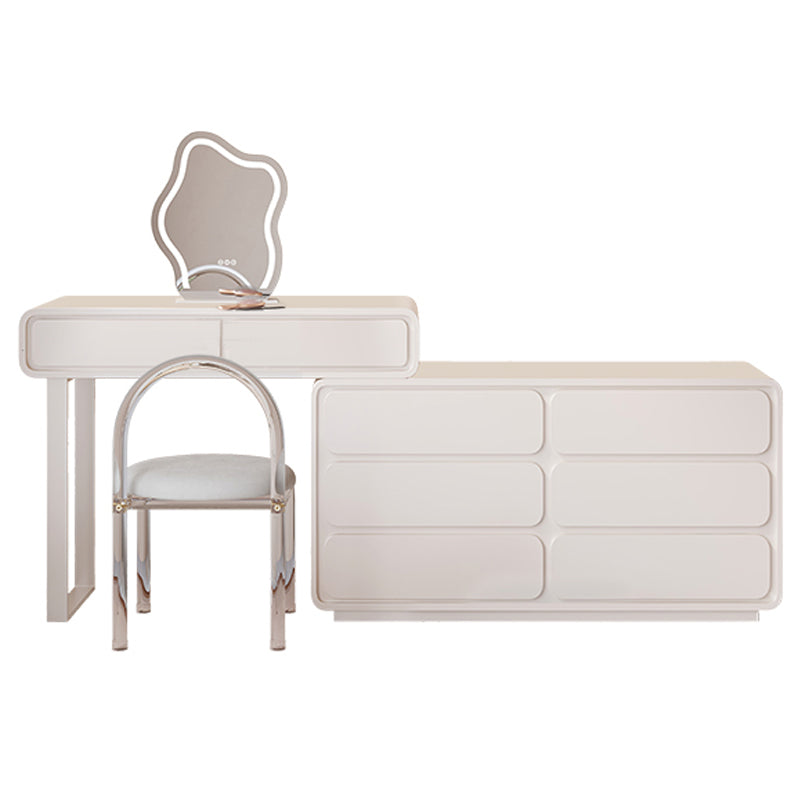 Moderne avec un tiroir en bois à chambre éclairée de maquillage miroir