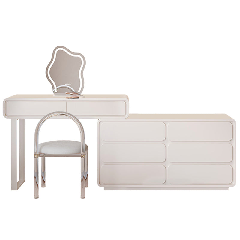 Moderne avec un tiroir en bois à chambre éclairée de maquillage miroir