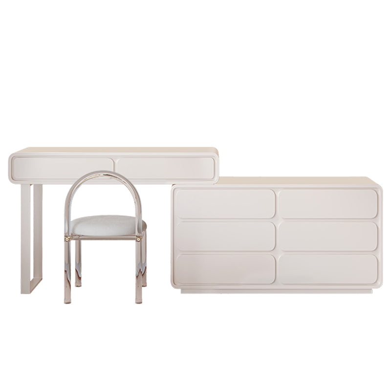 Moderne avec un tiroir en bois à chambre éclairée de maquillage miroir