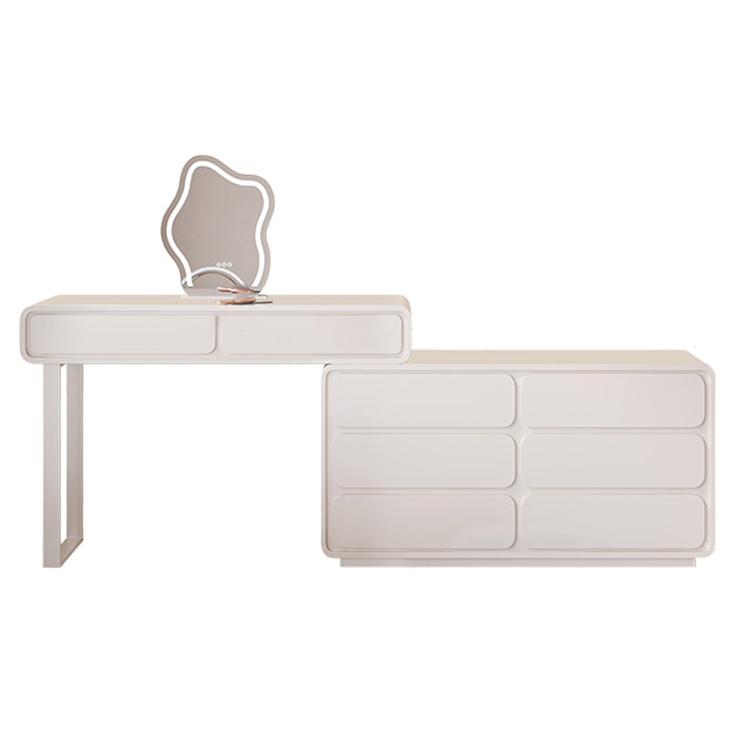 Moderne avec un tiroir en bois à chambre éclairée de maquillage miroir