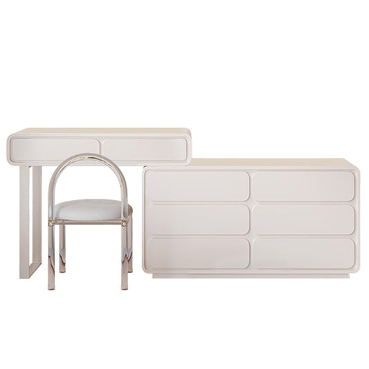 Modern with Drawer Wooden Bedroom Lighted Mirror Make-up Vanity Makeup Vanity (31") & Dresser(47") & Vanity Stool