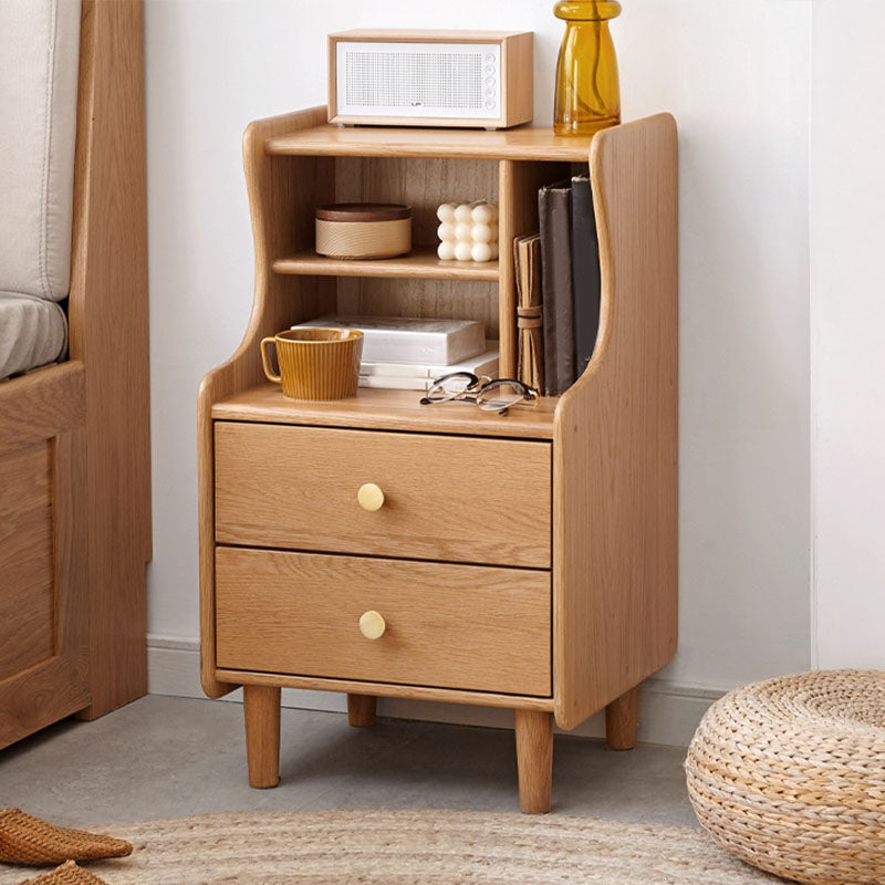 Modern Style Wooden Bedside Cabinet Open Storage for Bedroom