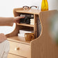 Modern Style Wooden Bedside Cabinet Open Storage for Bedroom