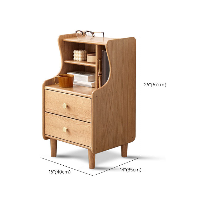 Modern Style Wooden Bedside Cabinet Open Storage for Bedroom