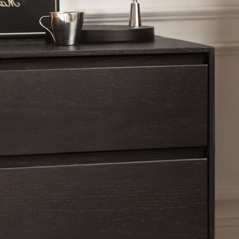 Mid Century Modern Wooden Nightstand with 2 Drawers for Bedroom