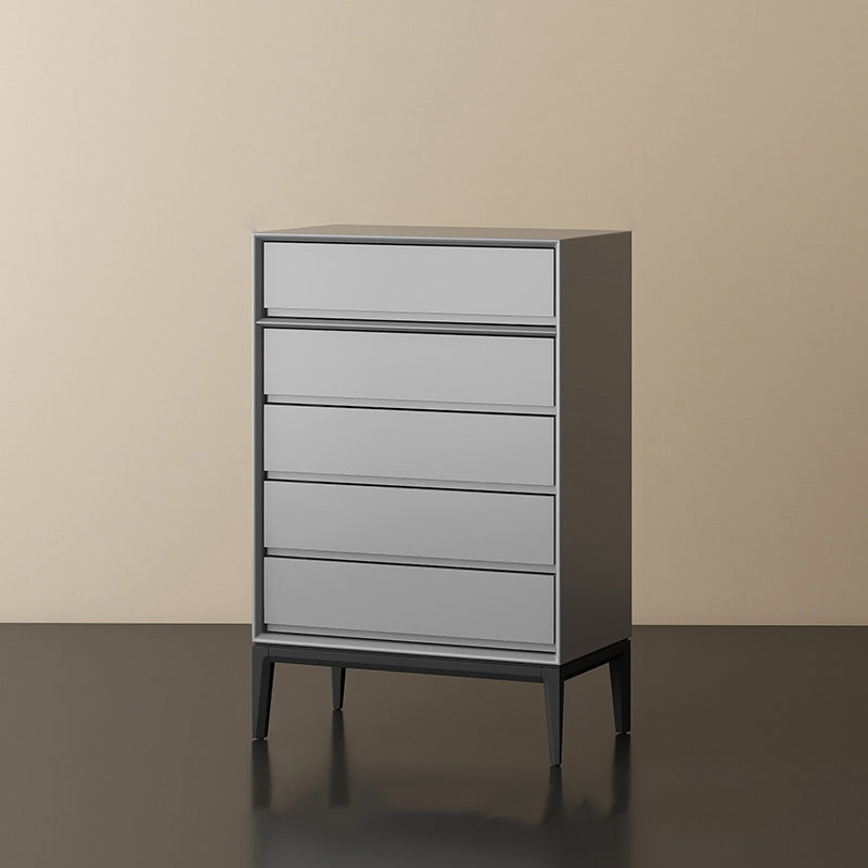 Moderno cassa di stoccaggio in legno verticale con cassetti a chiusura morbida per la casa