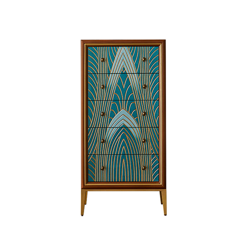 Cassa in legno di stoccaggio in stile glam con cassetti a chiusura morbida per la casa