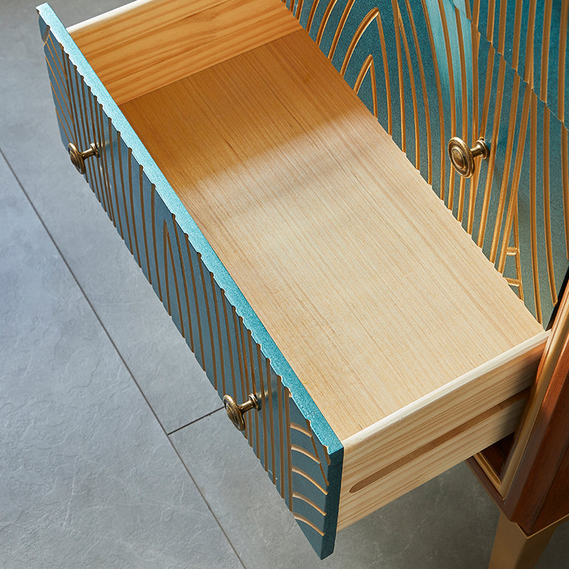 Cassa in legno di stoccaggio in stile glam con cassetti a chiusura morbida per la casa