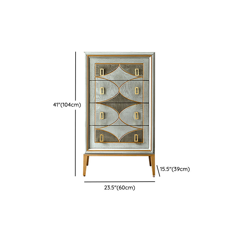 Cassa in legno di stoccaggio in stile glam con cassetti a chiusura morbida per la casa