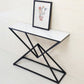 Contemporary Iron Console Accent Table with Shelves for Hall 31"L x 12"W x 31"H White Clearhalo 'Console Tables' 'console_tables' 'Entry & Mudroom Furniture' 'furn' 'furn_console_tables' 'Furniture' 7829759