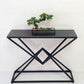 Contemporary Iron Console Accent Table with Shelves for Hall 47"L x 12"W x 31"H Black Clearhalo 'Console Tables' 'console_tables' 'Entry & Mudroom Furniture' 'furn' 'furn_console_tables' 'Furniture' 7829762