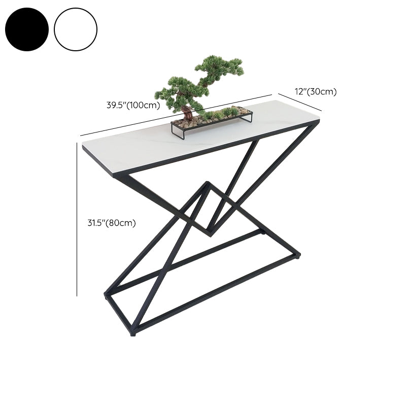 Contemporary Iron Console Accent Table with Shelves for Hall Clearhalo 'Console Tables' 'console_tables' 'Entry & Mudroom Furniture' 'furn' 'furn_console_tables' 'Furniture' 7829773