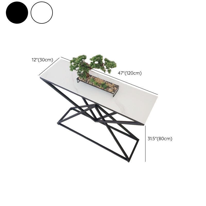 Contemporary Iron Console Accent Table with Shelves for Hall Clearhalo 'Console Tables' 'console_tables' 'Entry & Mudroom Furniture' 'furn' 'furn_console_tables' 'Furniture' 7829774