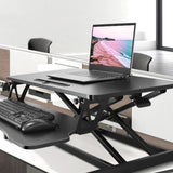 Rectangular Shaped Standing Desk Converter Folding Wood for Office