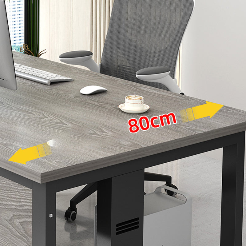 Madera de mesa de escritura de oficina rectangular con 2 patas en gris/marrón