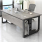 Madera de mesa de escritura de oficina rectangular con 2 patas en gris/marrón