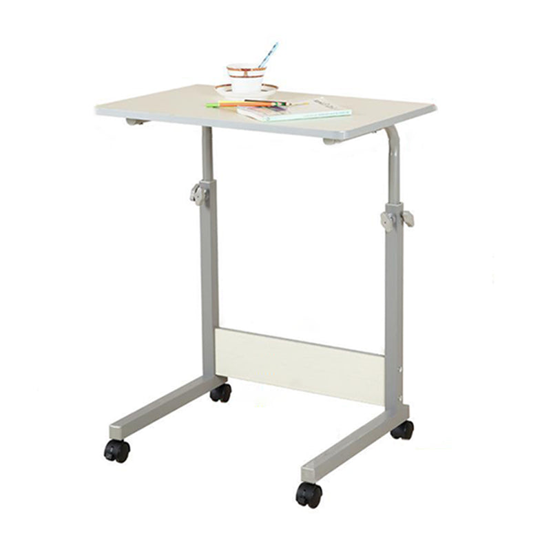 Modern Standing Desk Wooden Rectangular Writing Desk with Caster Wheel White Clearhalo 'furn' 'furn_office_desk' 'Furniture' 'Office Desks' 'Office Furniture' 'office_desk' 7829936