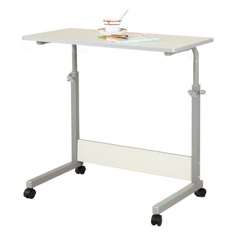 Modern Standing Desk Wooden Rectangular Writing Desk with Caster Wheel White Clearhalo 'furn' 'furn_office_desk' 'Furniture' 'Office Desks' 'Office Furniture' 'office_desk' 7829937