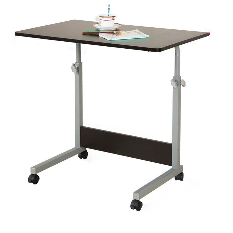 Modern Standing Desk Wooden Rectangular Writing Desk with Caster Wheel Dark Walnut Clearhalo 'furn' 'furn_office_desk' 'Furniture' 'Office Desks' 'Office Furniture' 'office_desk' 7829950