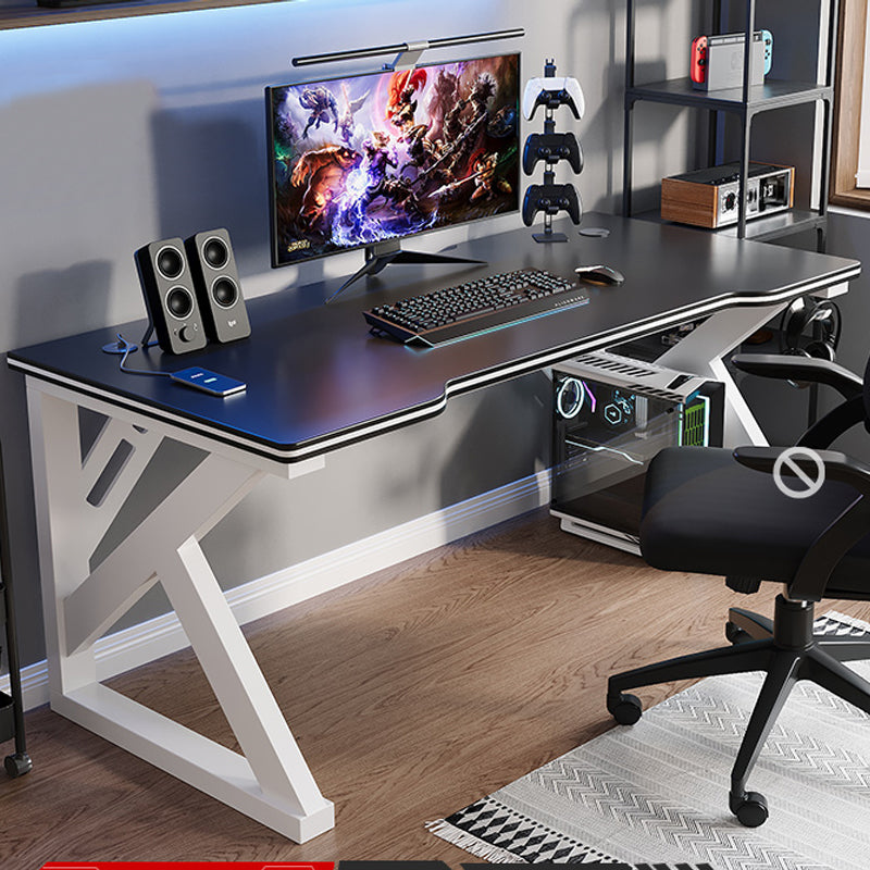 Escritorio de escritorio de oficina de madera contemporánea escritorio de computadora con base de metal