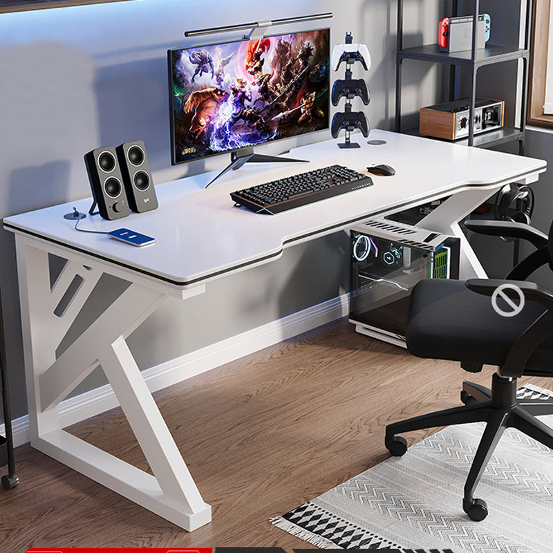 Escritorio de escritorio de oficina de madera contemporánea escritorio de computadora con base de metal