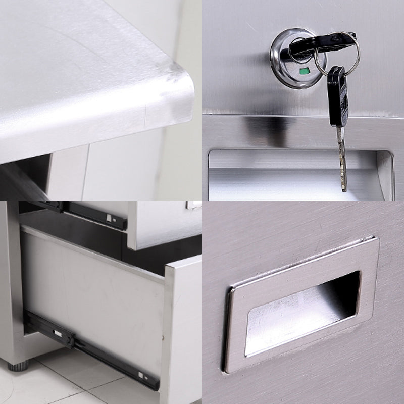 Acero de escritura de escritura de oficina en forma rectangular con cajones 2/3/5