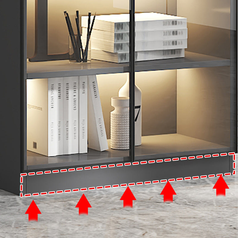 モダンなエンジニアリングされた木製の本棚は、棚付きの本棚を閉鎖しました