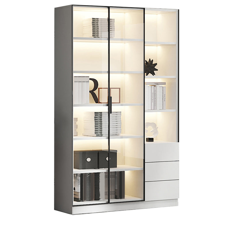 Bibliothèque de bibliothèque en bois moderne fermé avec étagères