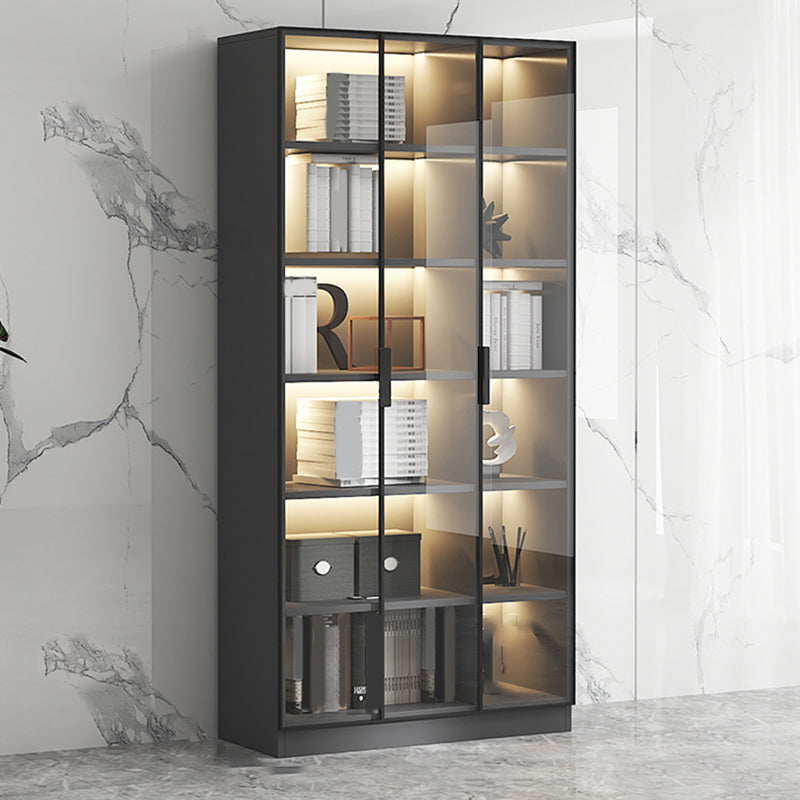 モダンなエンジニアリングされた木製の本棚は、棚付きの本棚を閉鎖しました