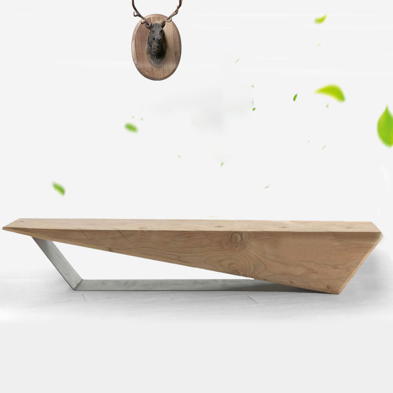 Modern Backless Seating Bench Rectangle Pine Wood Seating Bench Clearhalo 'Benches' 'Chairs & Seating' 'furn' 'furn_benches' 'Furniture' 'Living Room Furniture' 7830887