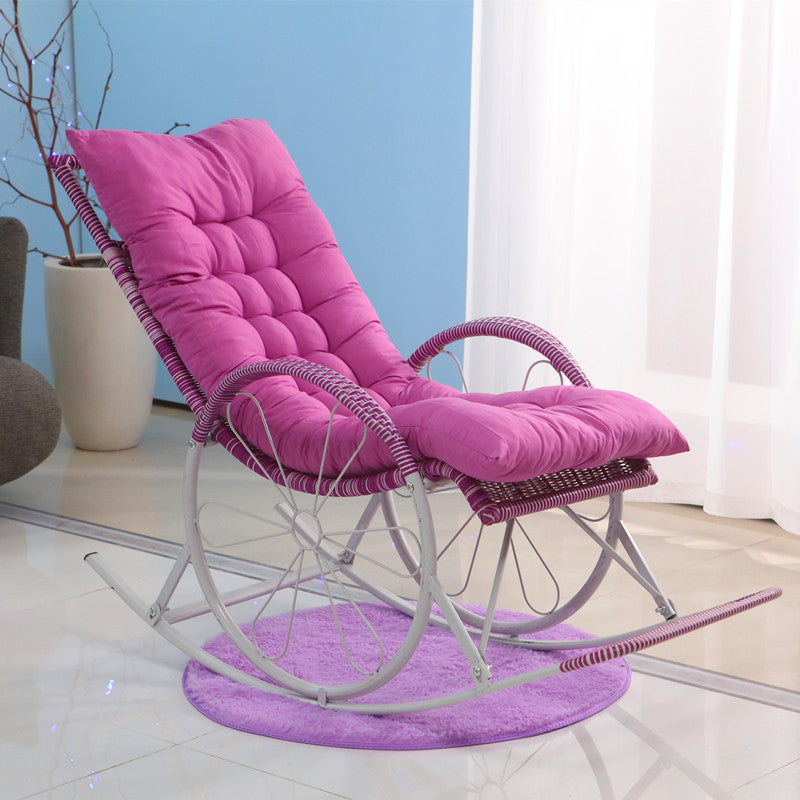 Mid Century Modern Style Rocking Chair Single Indoor Rocking Chair with Cushion Violet Clearhalo 'Chairs & Seating' 'furn' 'furn_rocking_chairs' 'Furniture' 'Living Room Furniture' 'Rocking Chairs' 'rocking_chairs' 7831020