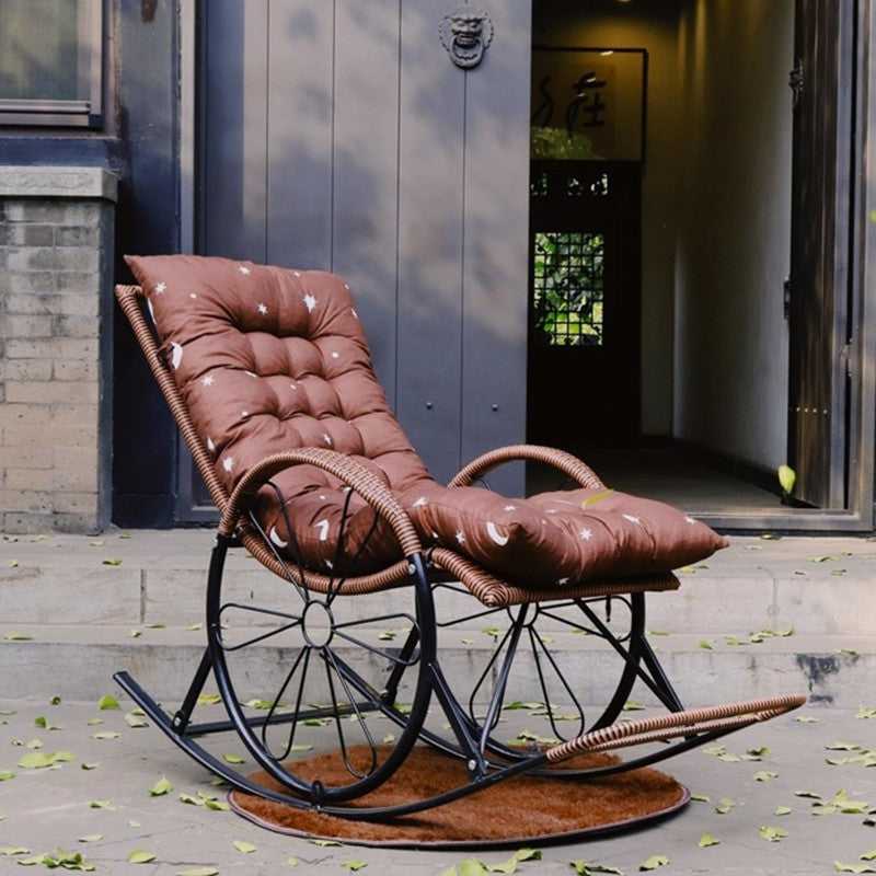 Mid Century Modern Style Rocking Chair Single Indoor Rocking Chair with Cushion Brown Clearhalo 'Chairs & Seating' 'furn' 'furn_rocking_chairs' 'Furniture' 'Living Room Furniture' 'Rocking Chairs' 'rocking_chairs' 7831022