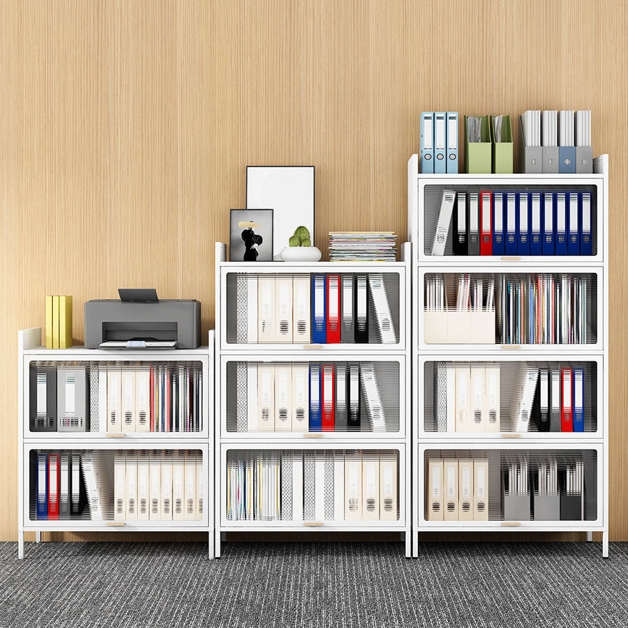 Babor de archivos de vidrio de vidrio moderno con almacenamiento de cerraduras para el hogar y la oficina