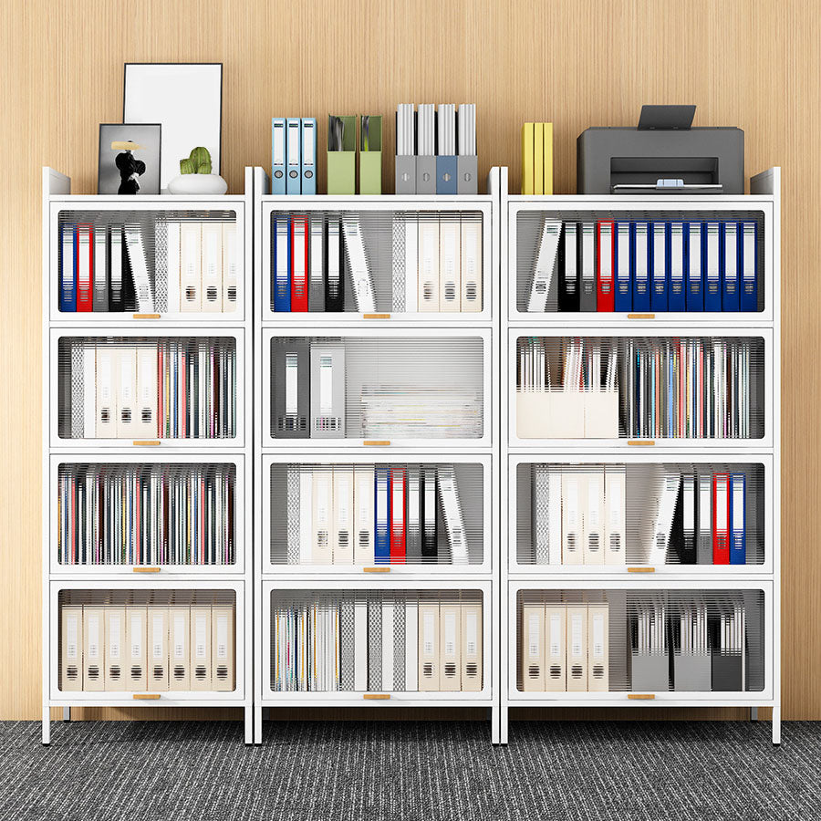 Babor de archivos de vidrio de vidrio moderno con almacenamiento de cerraduras para el hogar y la oficina