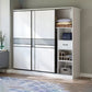 Sliding Wardrobe Armoire with Shelves Engineered Wood Wardrobe Cabinet