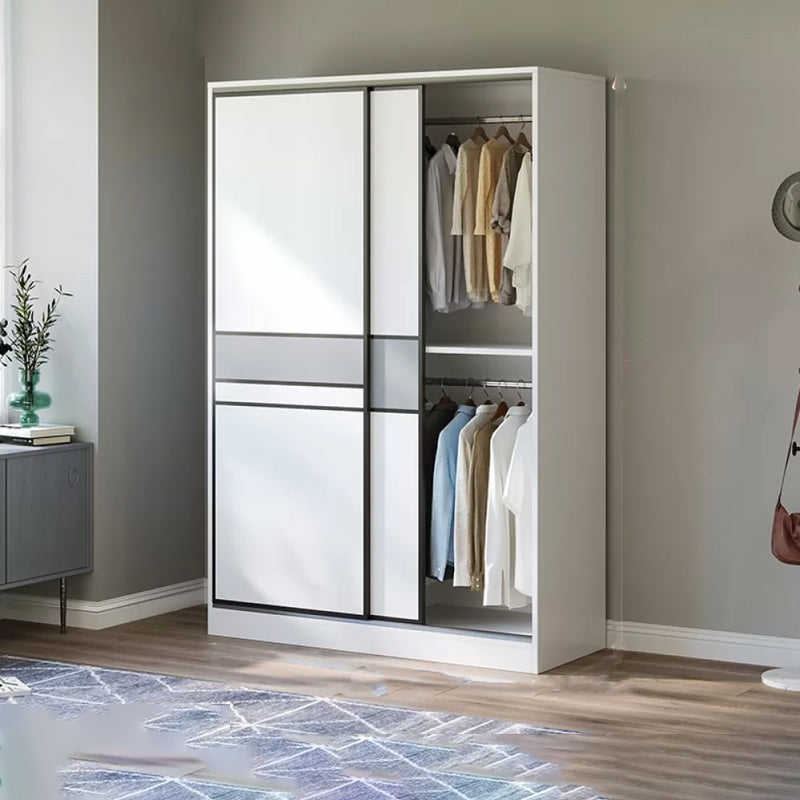 Sliding Wardrobe Armoire with Shelves Engineered Wood Wardrobe Cabinet