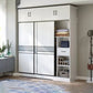 Sliding Wardrobe Armoire with Shelves Engineered Wood Wardrobe Cabinet