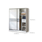 Sliding Wardrobe Armoire with Shelves Engineered Wood Wardrobe Cabinet