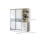 Sliding Wardrobe Armoire with Shelves Engineered Wood Wardrobe Cabinet