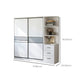 Sliding Wardrobe Armoire with Shelves Engineered Wood Wardrobe Cabinet