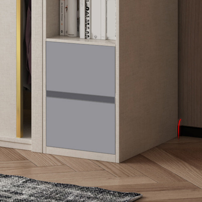 Gründung des Holzschlitzungsschranks Moderner Kleiderschrank mit Spiegel